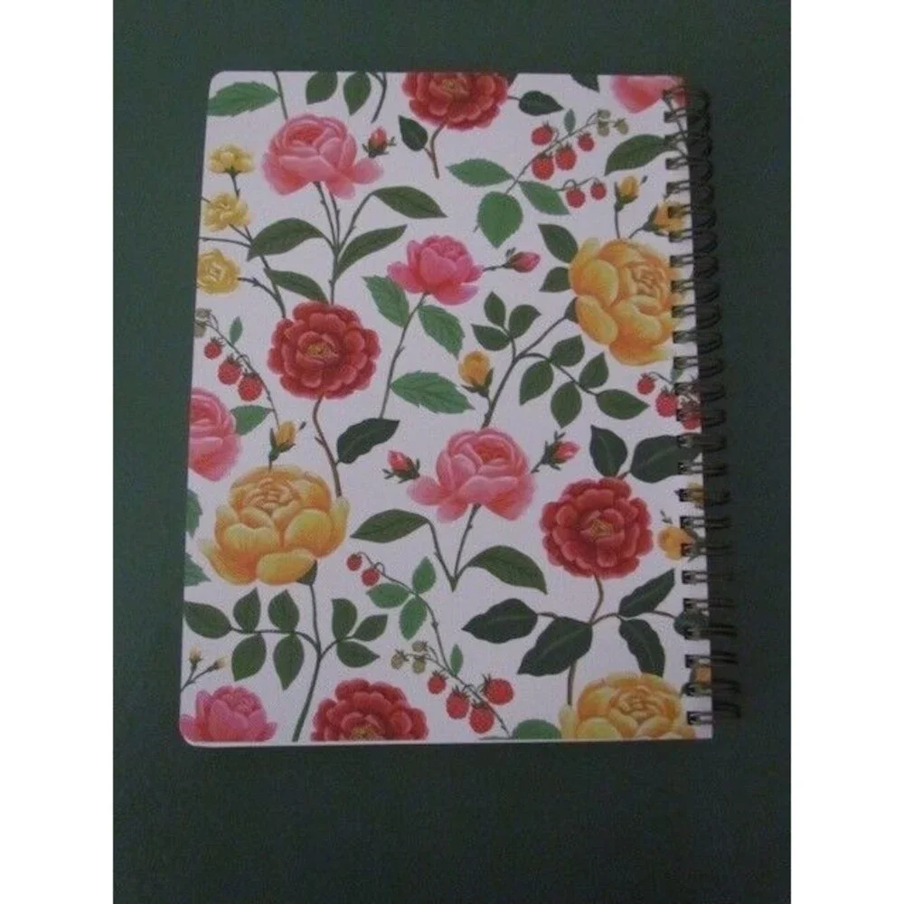 Rifle Paper Notebook & Canvas Fabric Pouch English Rose Motif NEW